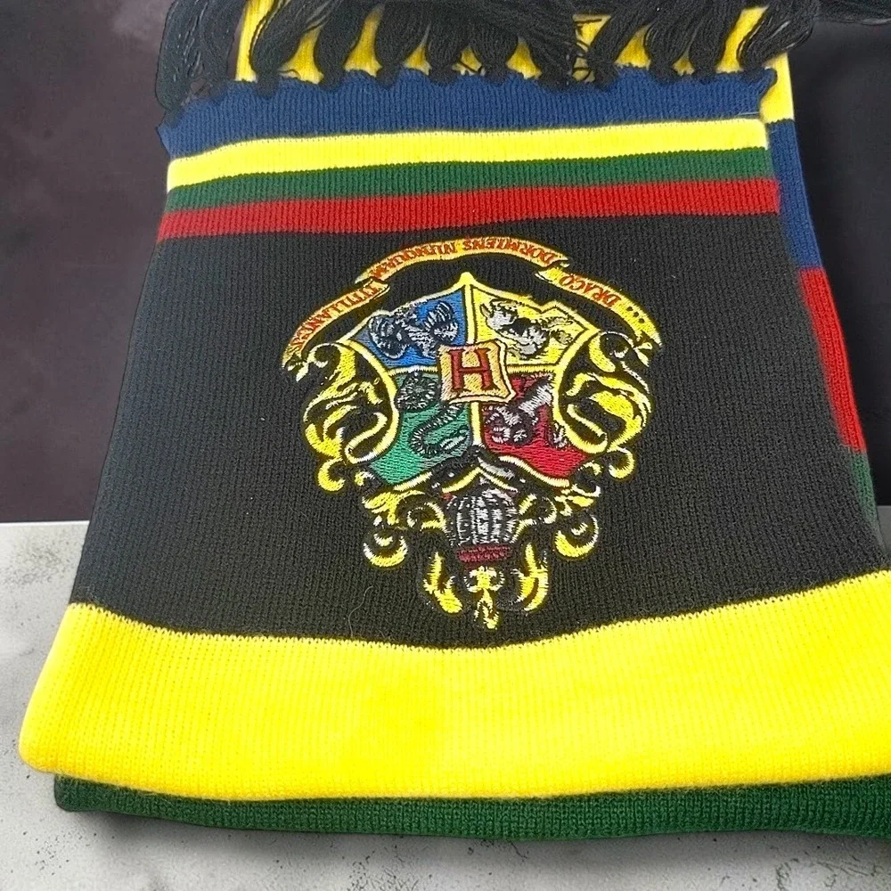 Harry Potter Hogwarts Crest Scarf Multi Color House Stripes Universal Orlando